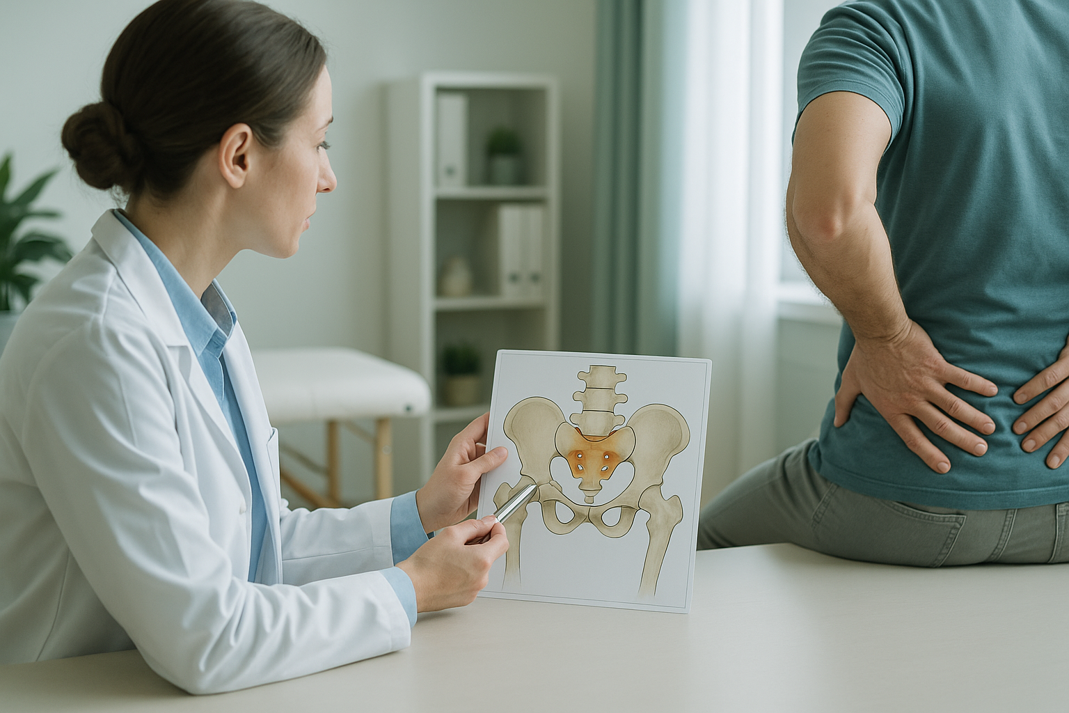 What Causes Pain Over the Sacrum and Tailbone Area? — ScanAlign clinic illustration
