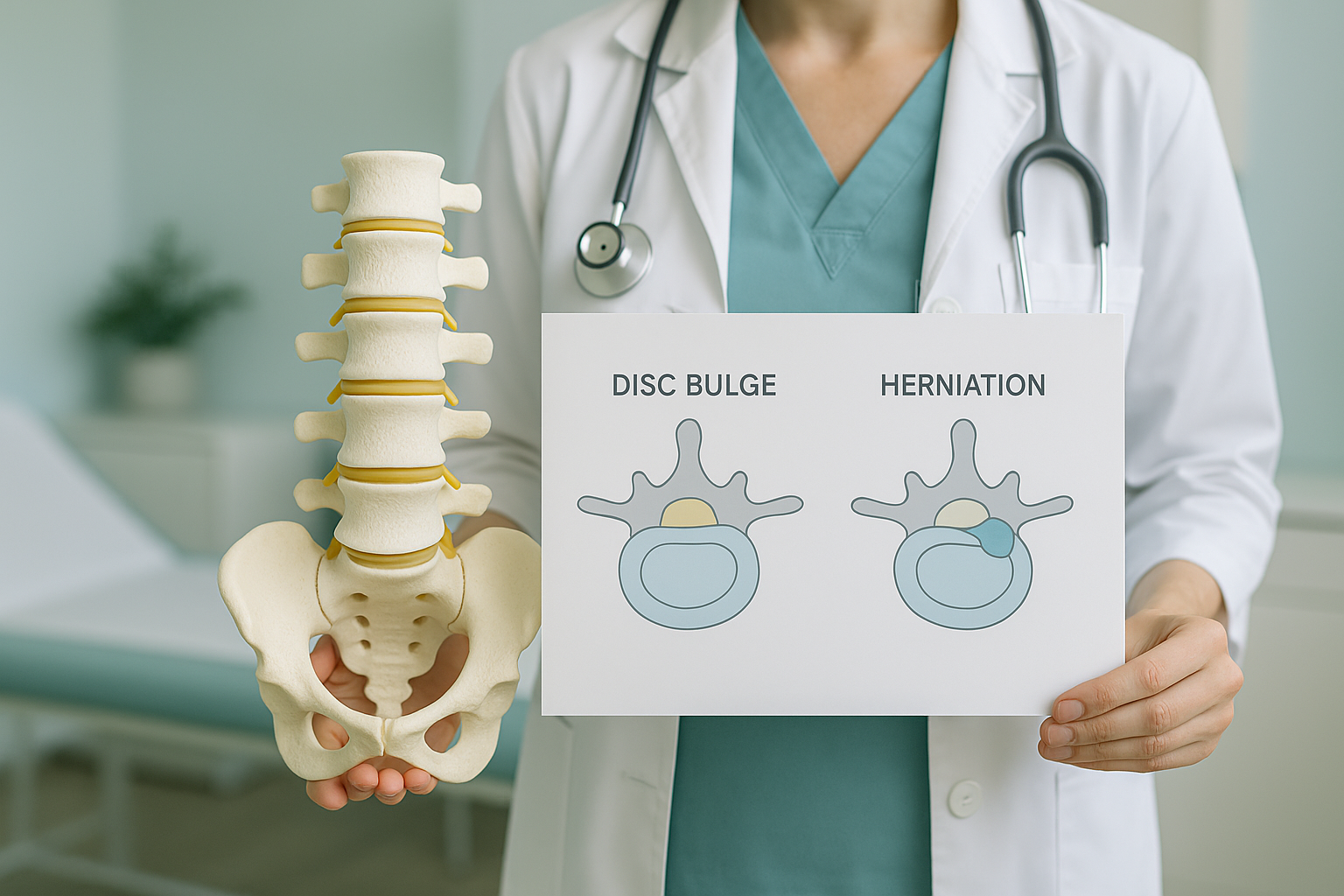 Disc Bulge or Disc Herniation: What Is the Difference? — ScanAlign clinic illustration