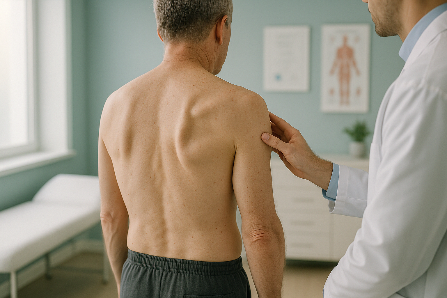 What Causes Scapular Winging, or a Shoulder Blade That Sticks Out? — ScanAlign clinic illustration