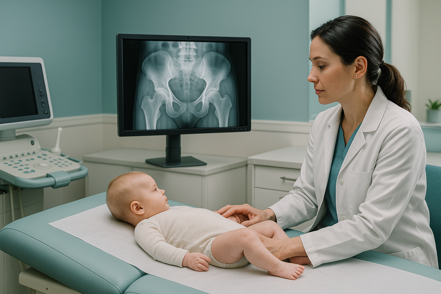 Developmental Dysplasia of the Hip (DDH) — ScanAlign clinic illustration