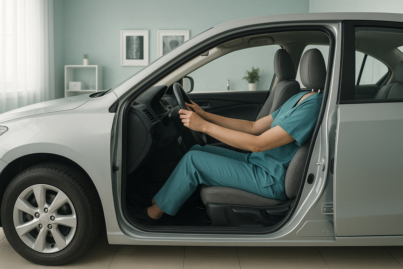 How Should You Sit When Driving to Avoid Back Pain? — ScanAlign clinic illustration