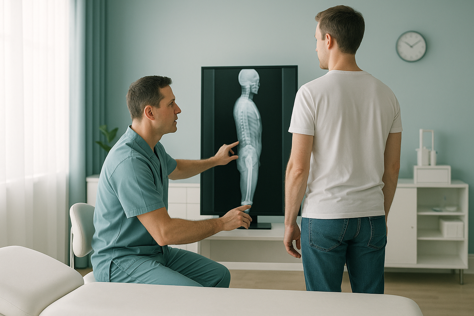 How Does Standing Imaging Support Osteopathic Assessment? — ScanAlign clinic illustration