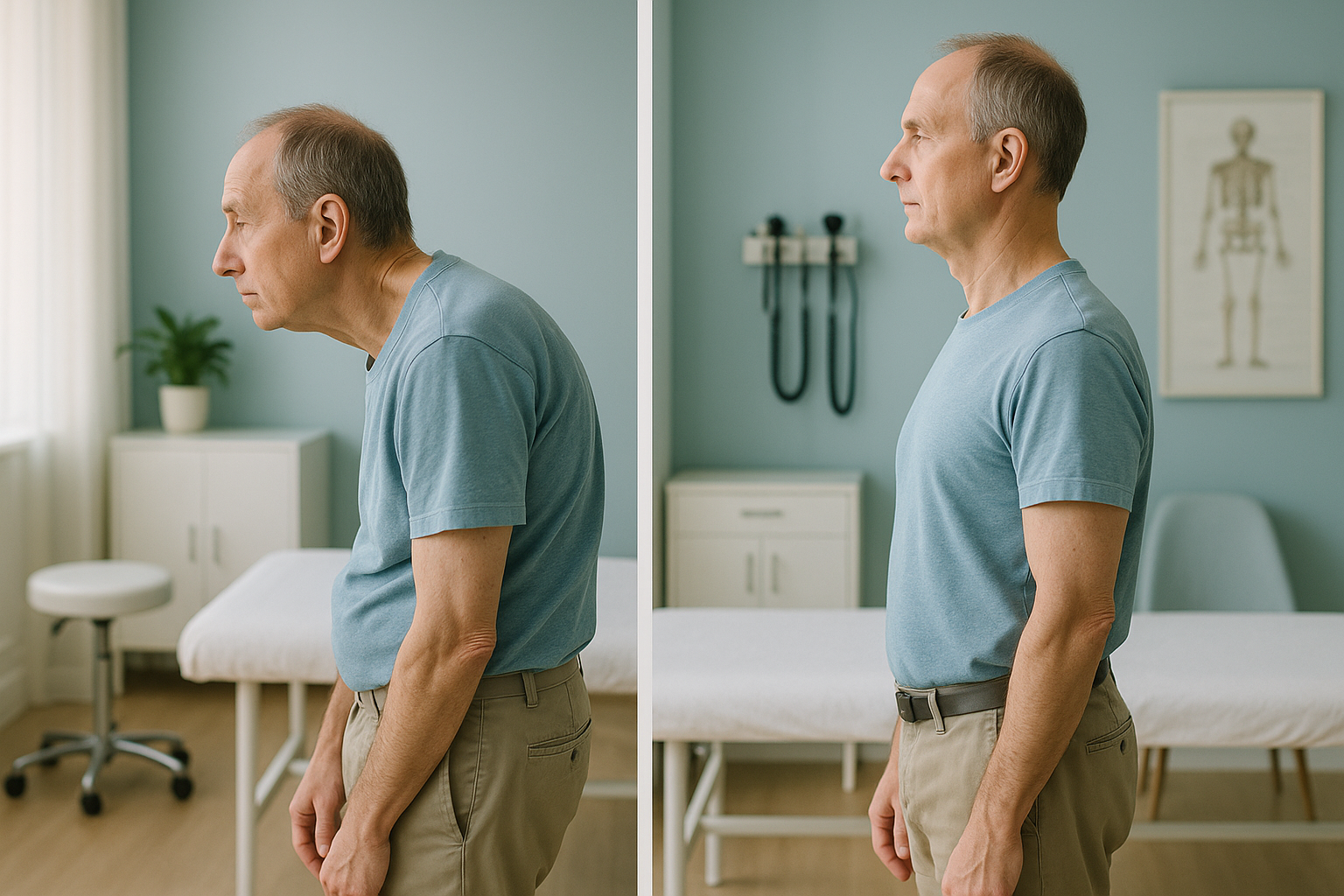 Forward Leaning Posture: Causes & Correction — ScanAlign clinic illustration