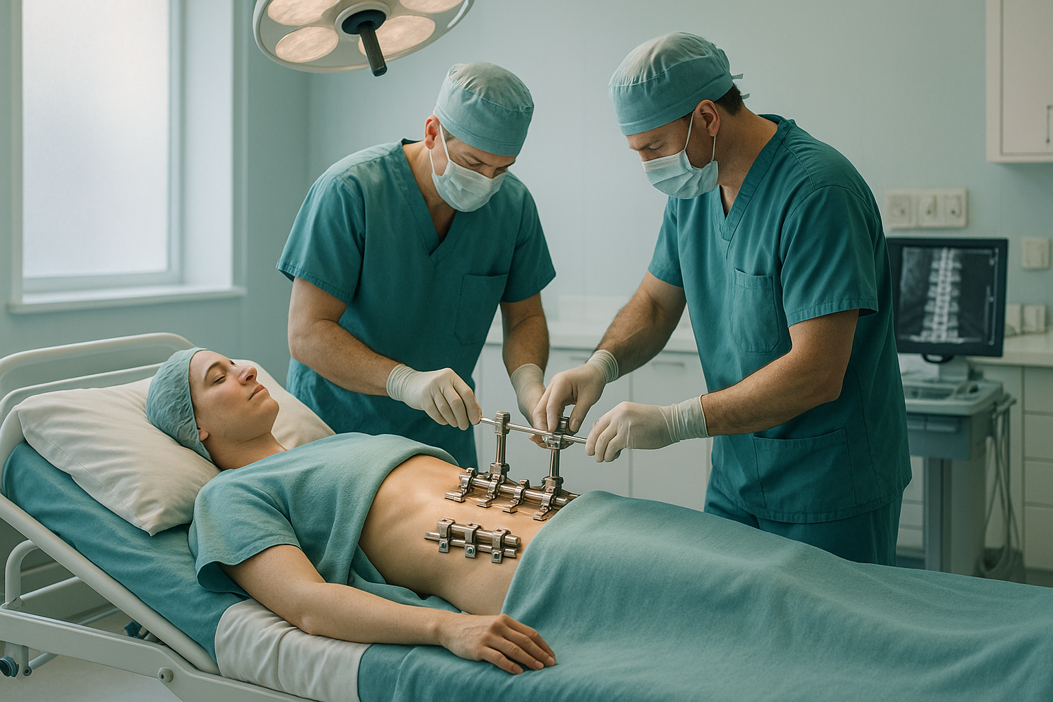 What Happens During Spinal Fusion Surgery, and What Is Recovery Like? — ScanAlign clinic illustration