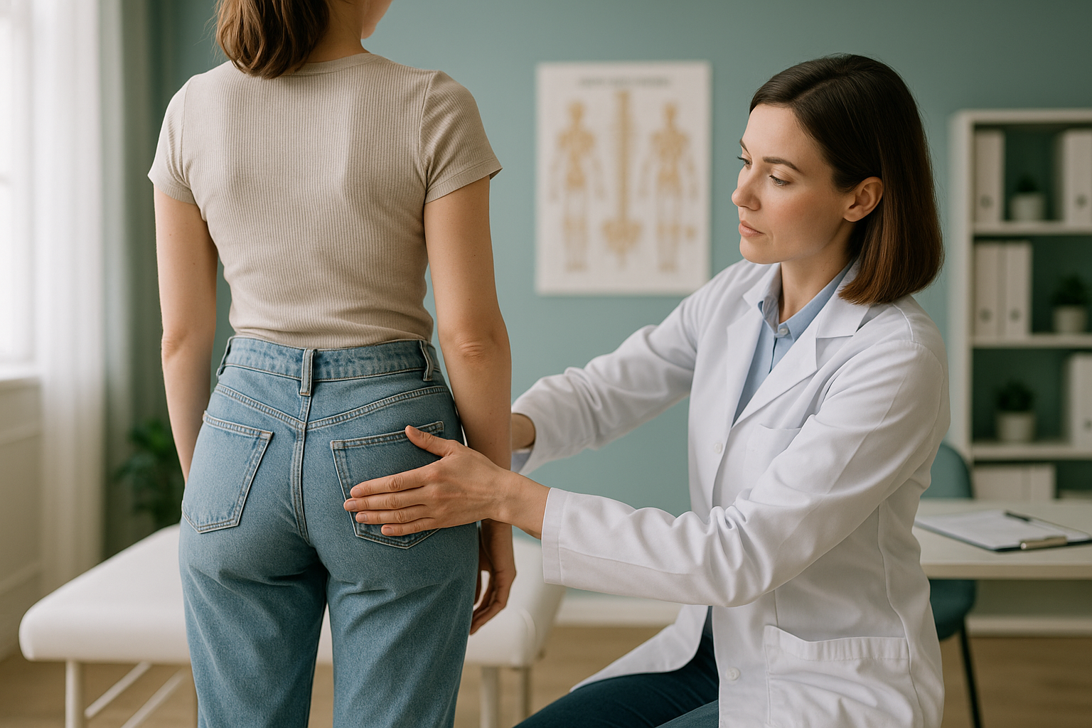 Uneven Hips: Why One Hip Sits Higher — ScanAlign clinic illustration