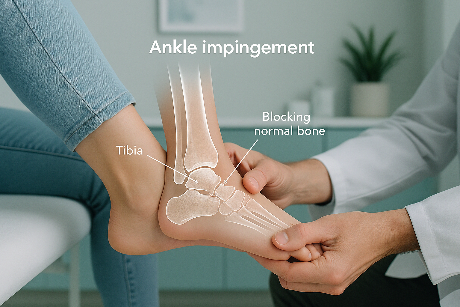 What Is Ankle Impingement, and Why Does the Front of My Ankle Pinch? — ScanAlign clinic illustration