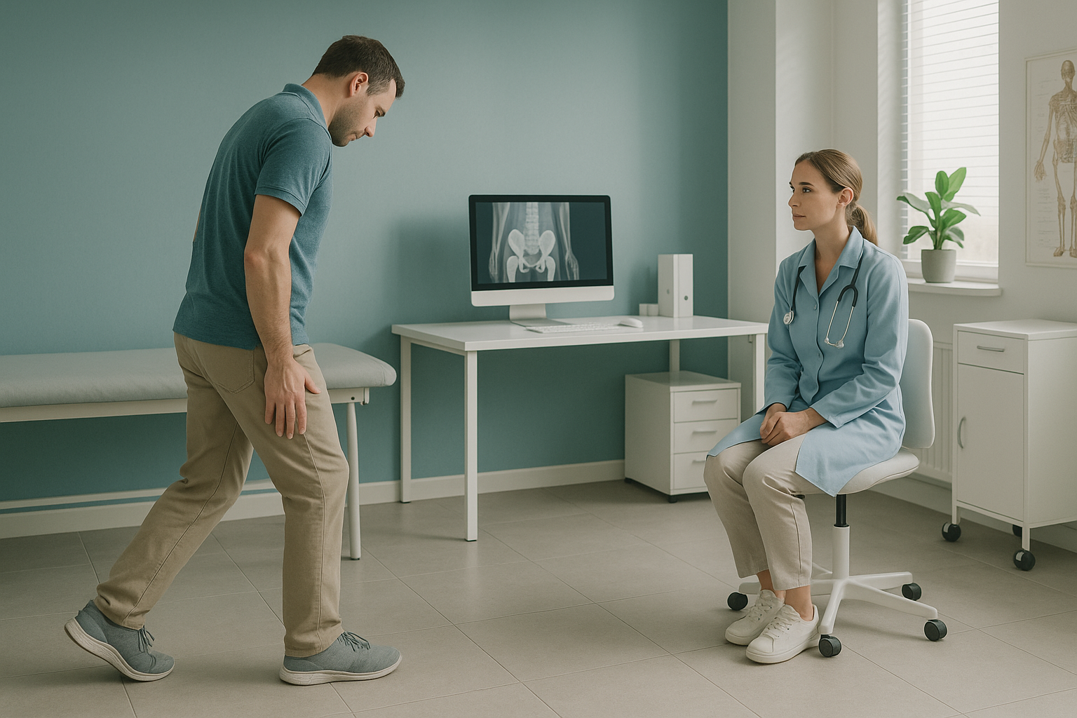 What Is an Antalgic Gait, and Why Am I Limping? — ScanAlign clinic illustration