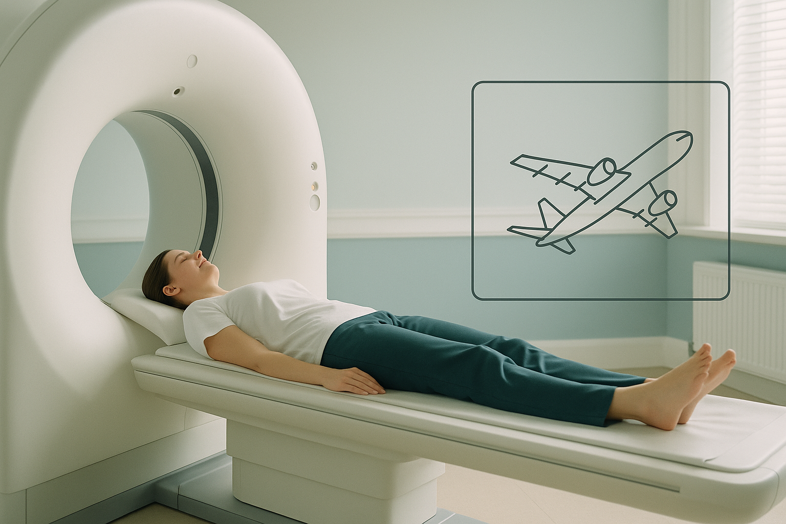 How Much Radiation Is in a Scan Compared With a Flight? — ScanAlign clinic illustration
