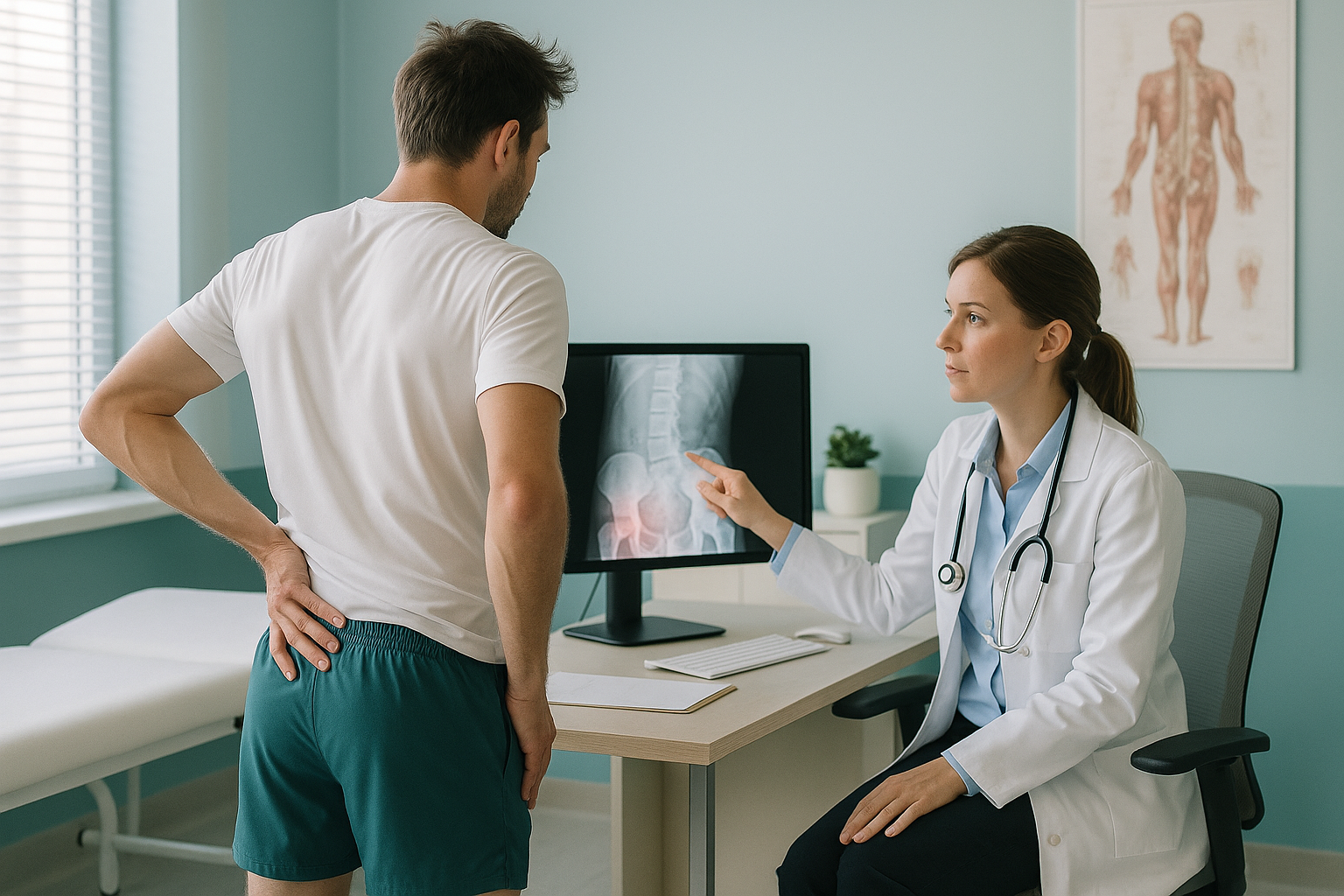 Why Do Fast Bowlers Get Lower Back Stress Injuries? — ScanAlign clinic illustration