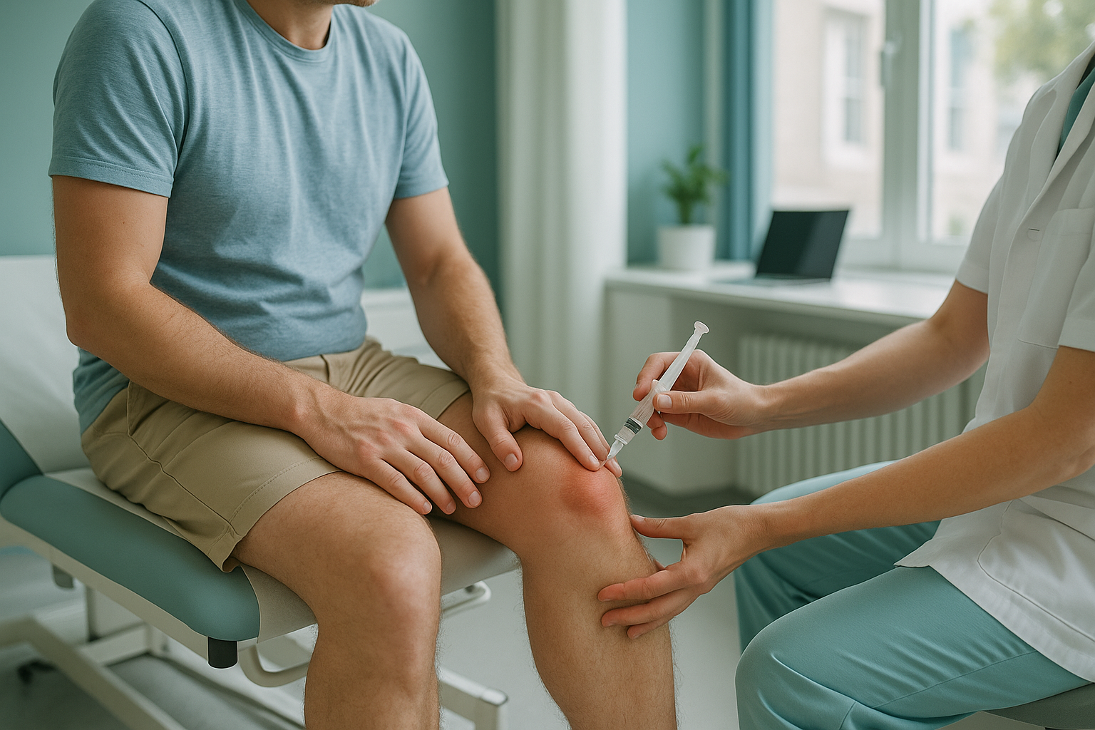 Infrapatellar Bursitis (Clergyman's Knee): Treatment — ScanAlign clinic illustration