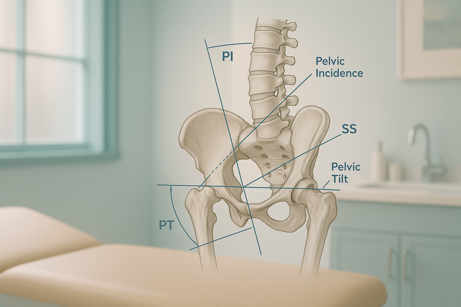 What Are Pelvic Incidence, Sacral Slope and Pelvic Tilt? — ScanAlign clinic illustration