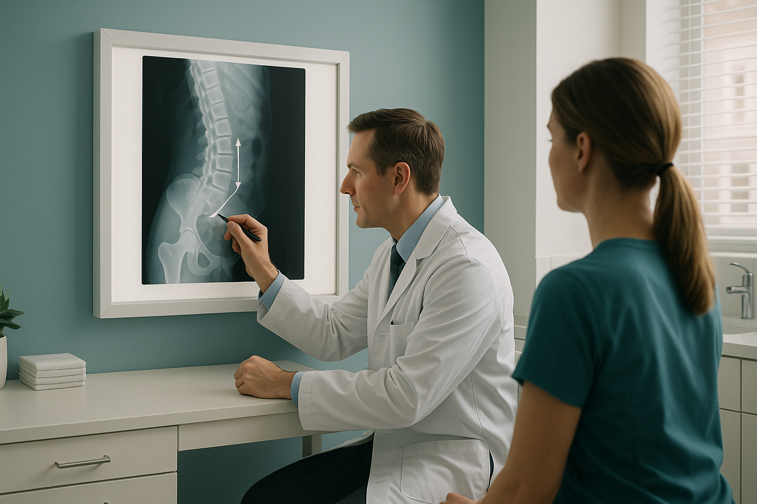 Cobb Angle Measurement: How Spinal Curves Are Assessed — ScanAlign clinic illustration