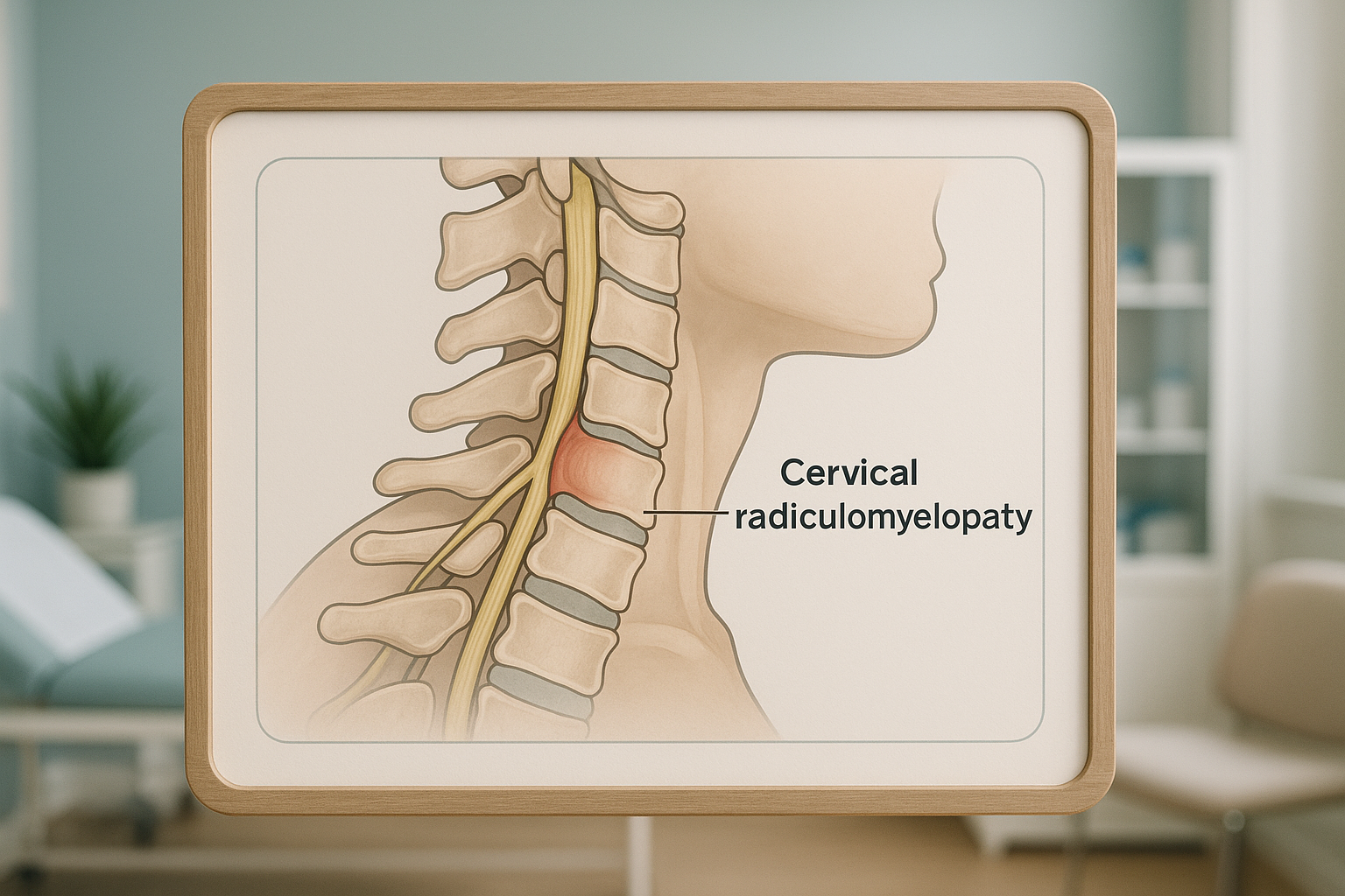 Cervical Radiculomyelopathy: Nerve & Cord Together — ScanAlign clinic illustration