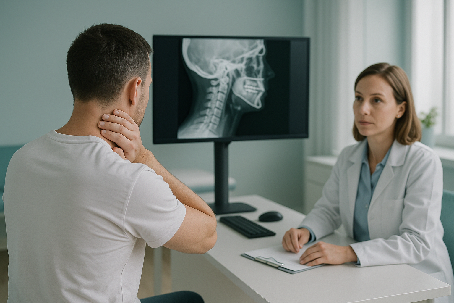 How Does Whiplash Affect Neck Alignment Long Term? — ScanAlign clinic illustration