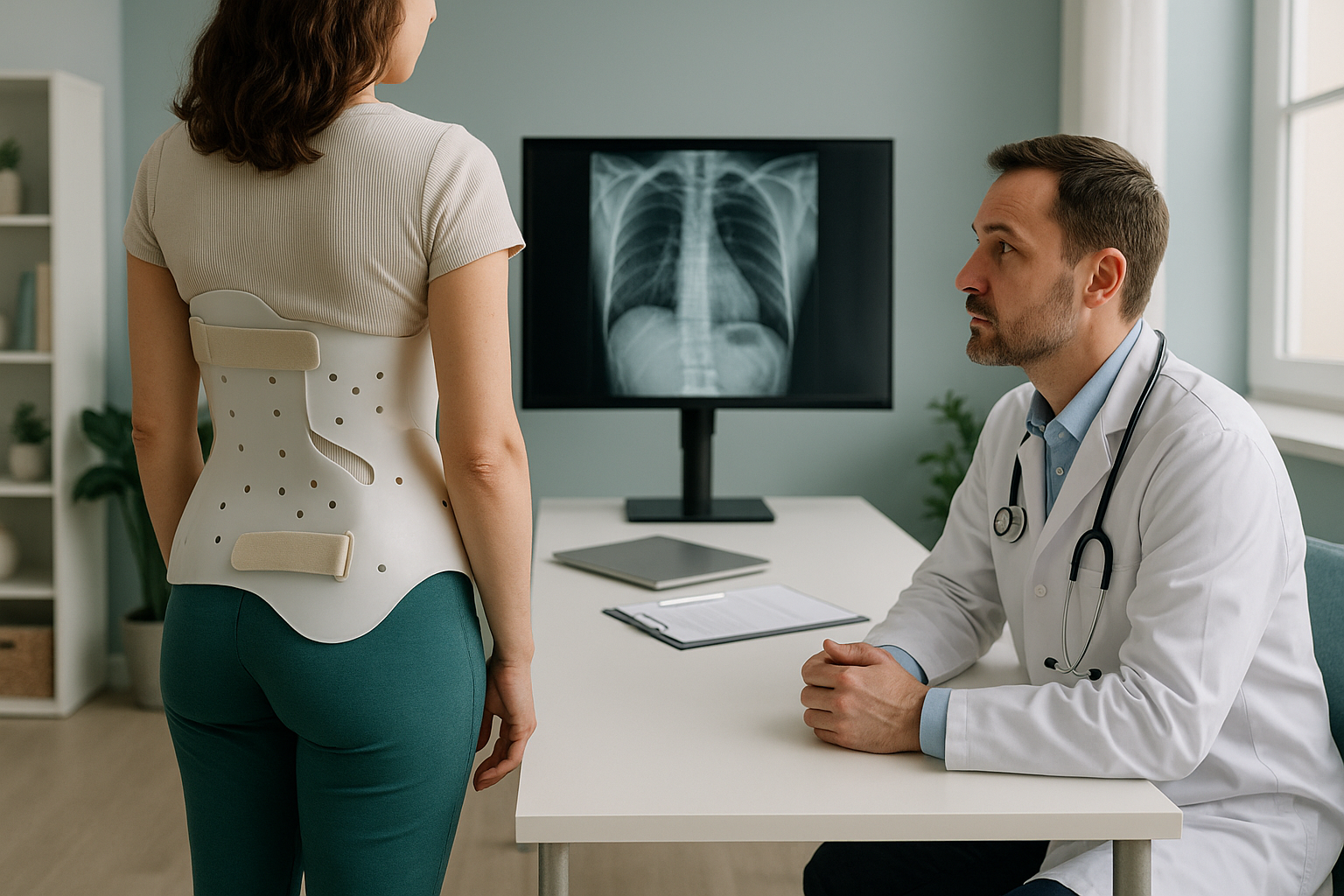 Does a Scoliosis Brace Work, and How Long Must It Be Worn? — ScanAlign clinic illustration