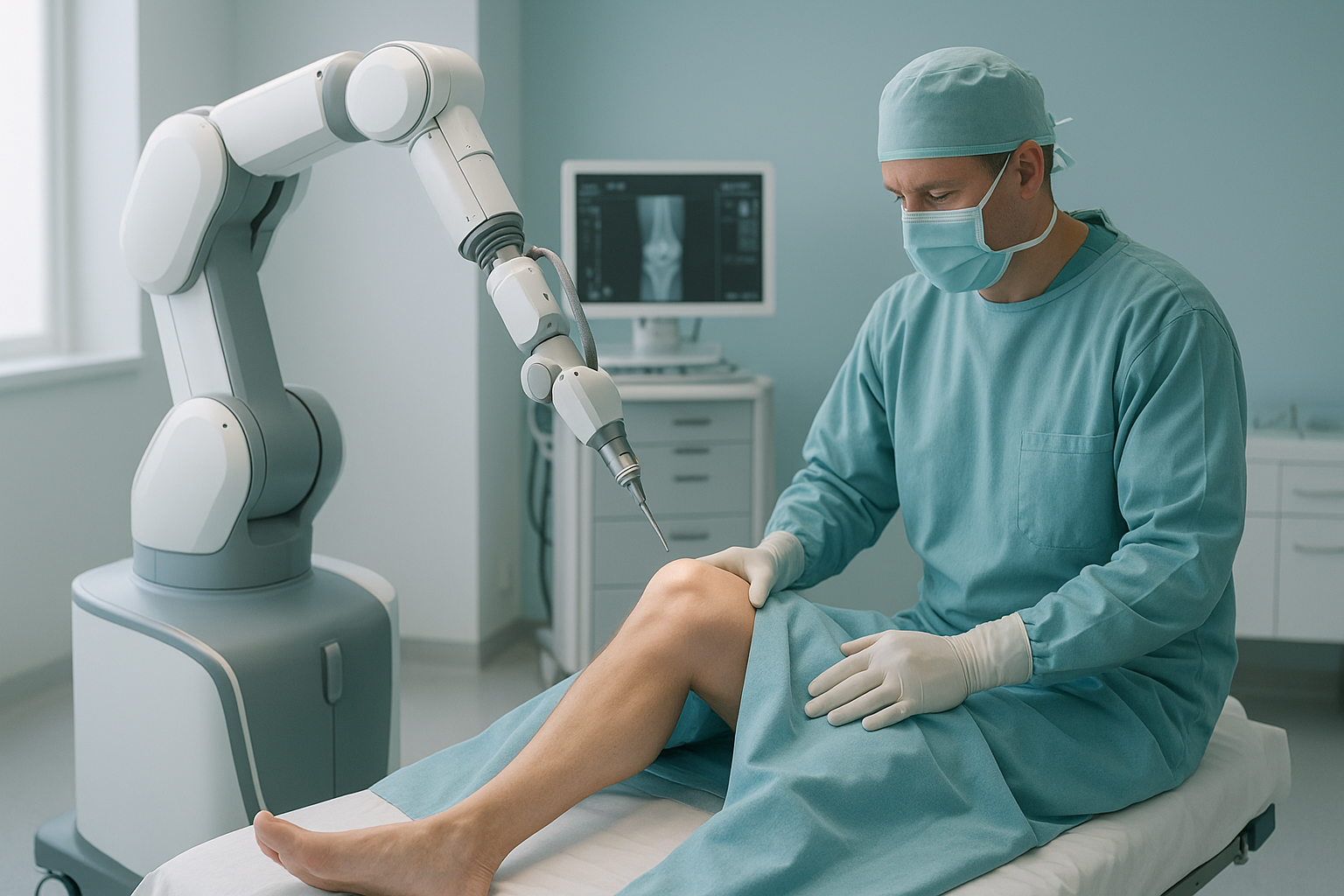 Robotic Knee Replacement: How It Works & Benefits — ScanAlign clinic illustration
