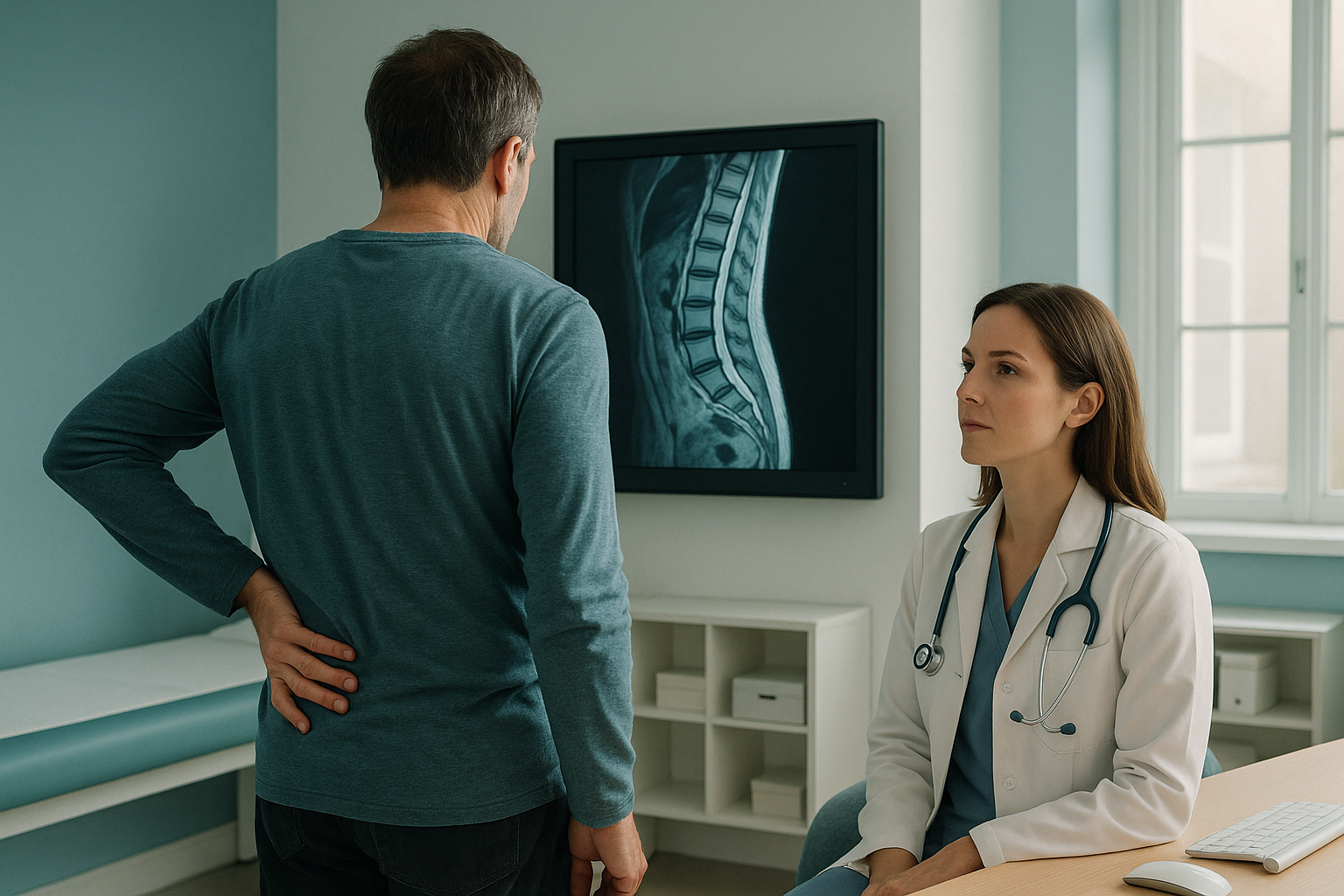 When Does Chronic Back Pain Actually Need a Scan? — ScanAlign clinic illustration