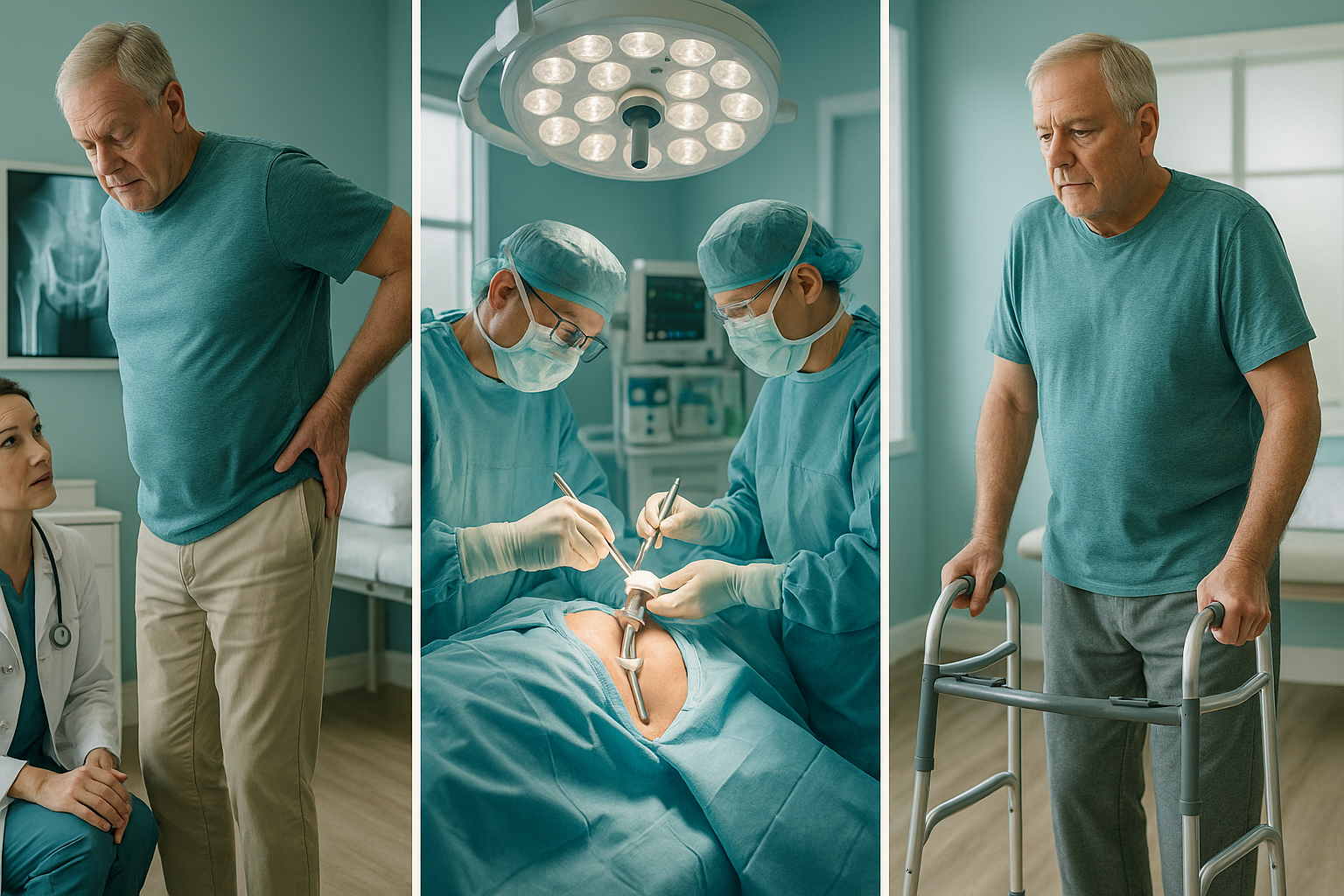 Hip Replacement: Before, During & After Surgery — ScanAlign clinic illustration
