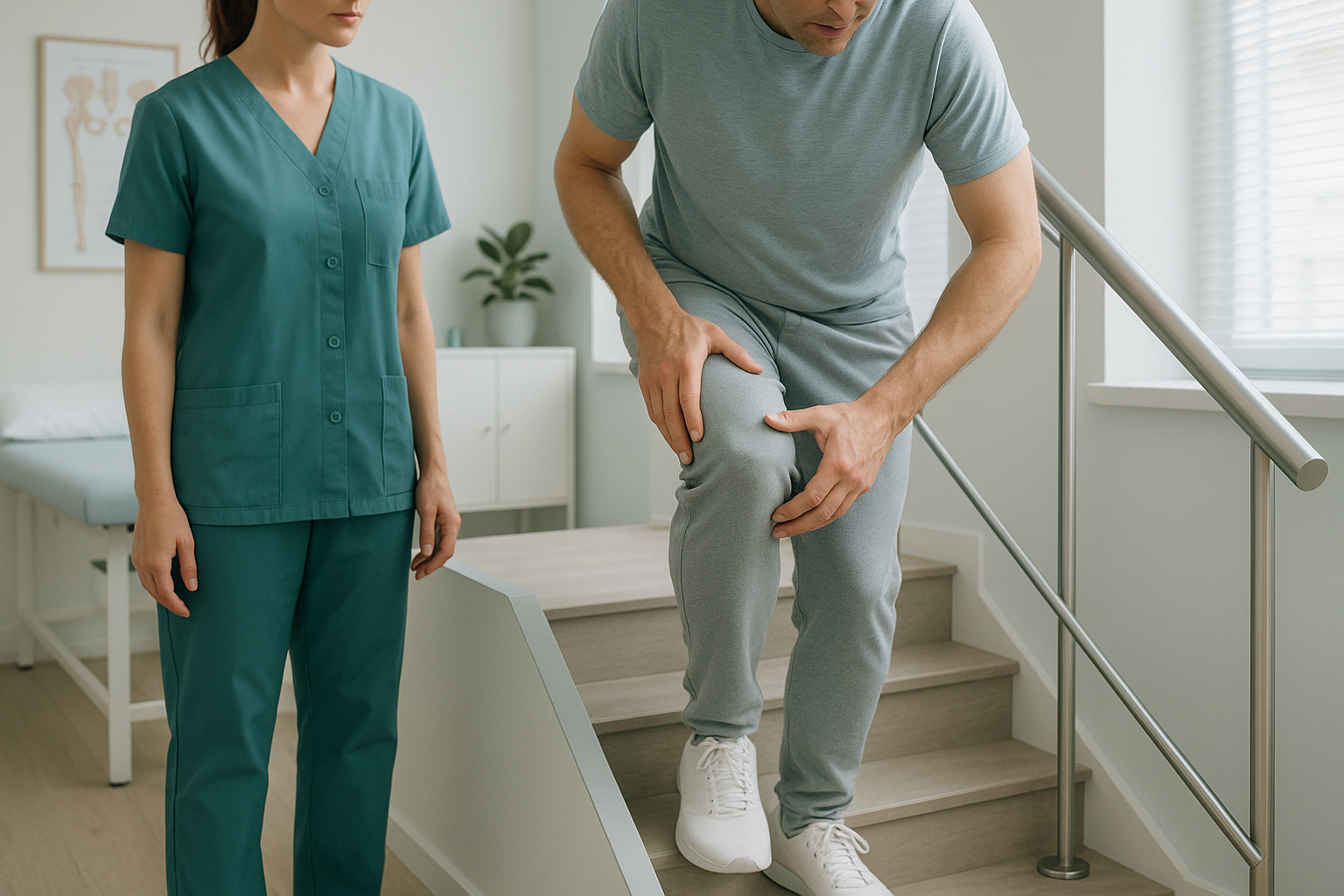 Why Do My Knees Hurt Going Down Stairs but Not Up? — ScanAlign clinic illustration