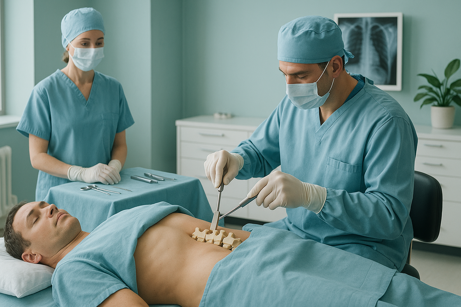 What Happens During Spinal Fusion Surgery, and What Is Recovery Like? — ScanAlign clinic illustration