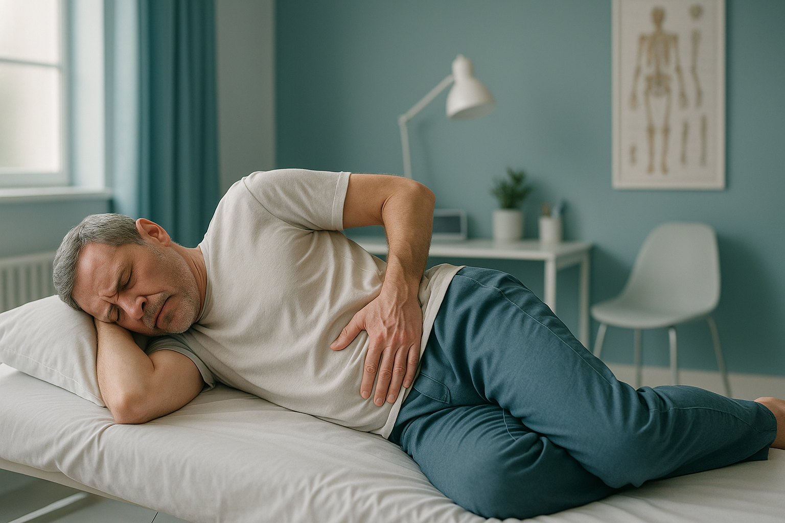 Why Does My Hip Hurt More at Night? — ScanAlign clinic illustration
