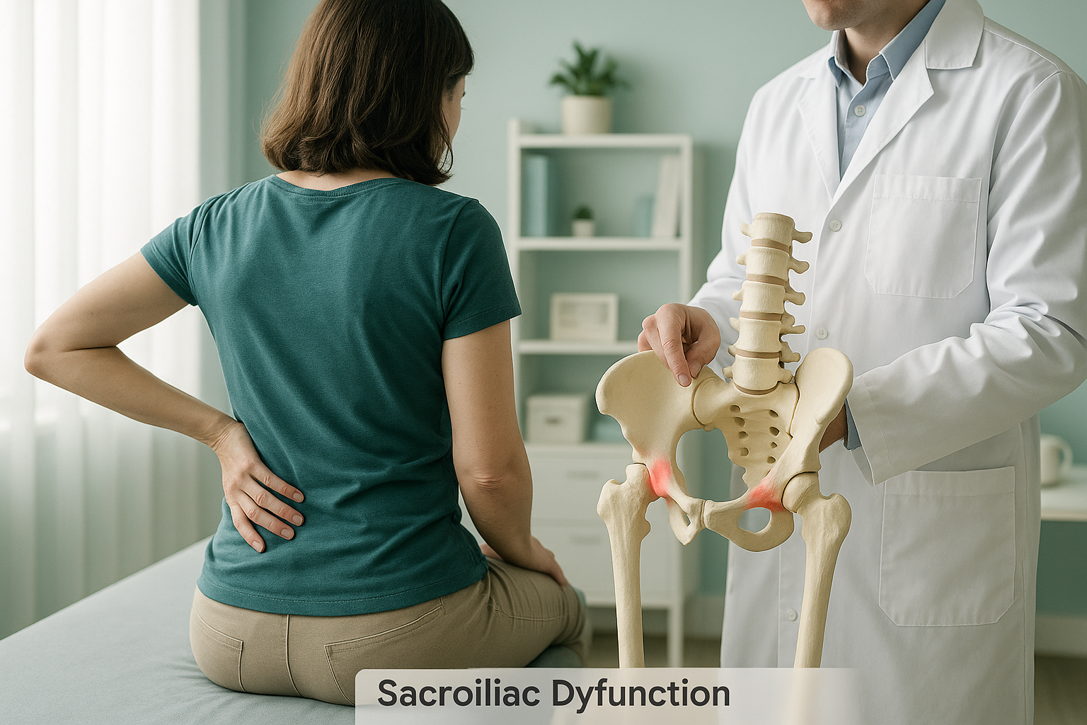 SI Joint Dysfunction: Sacroiliac Pain Explained — ScanAlign clinic illustration