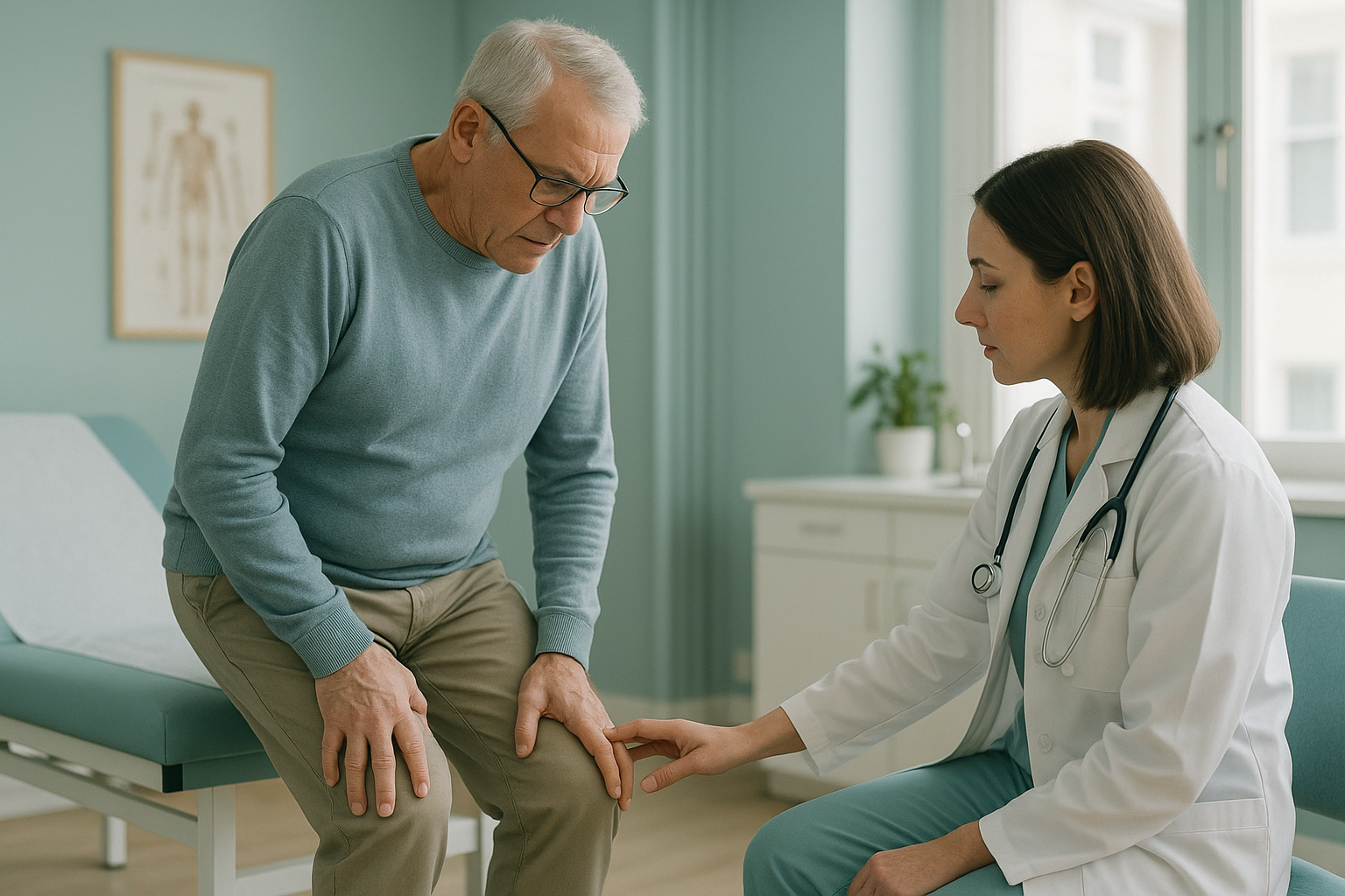 Why Are My Knees Stiff After Sitting Still? — ScanAlign clinic illustration