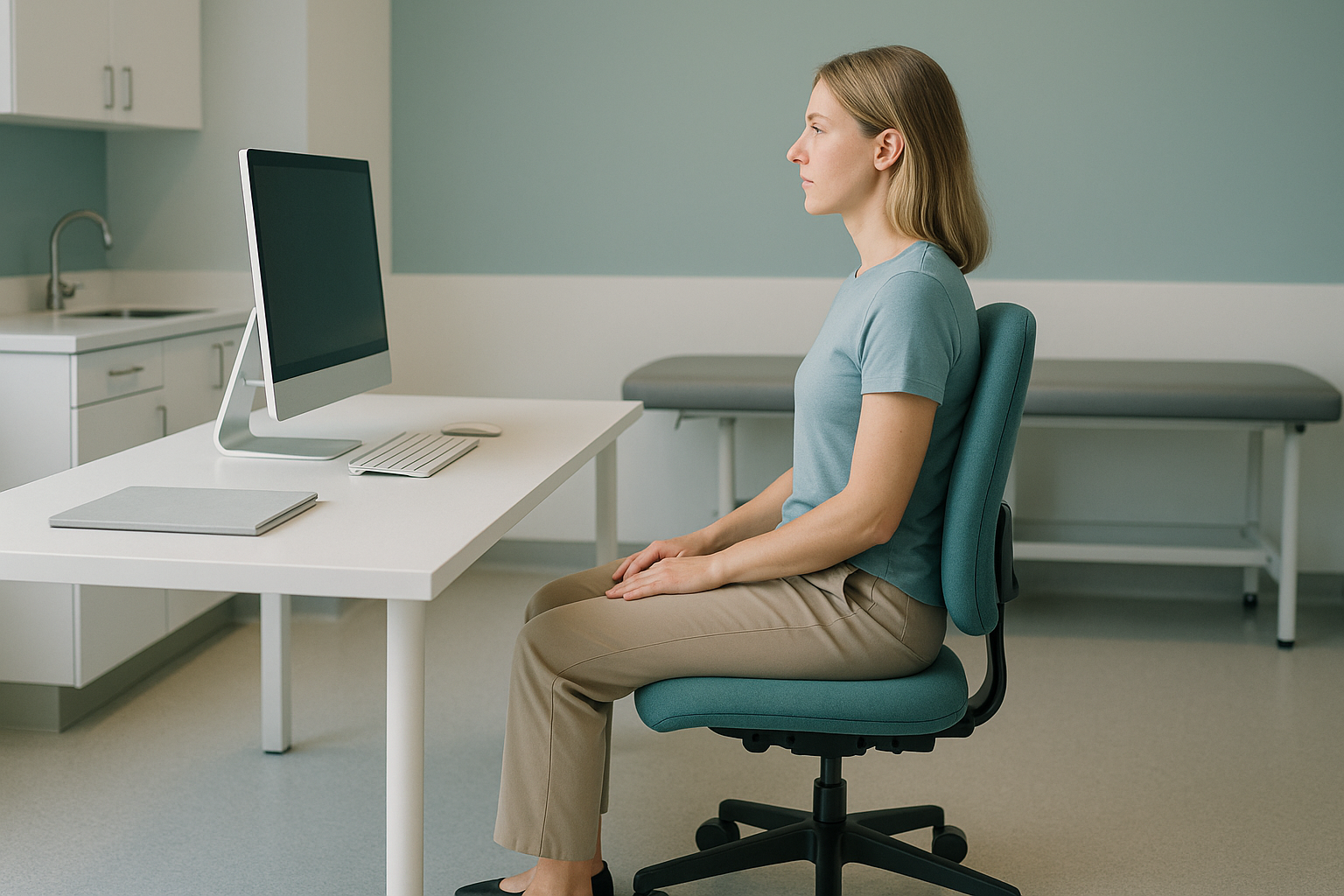 How Should You Actually Sit at a Desk? — ScanAlign clinic illustration