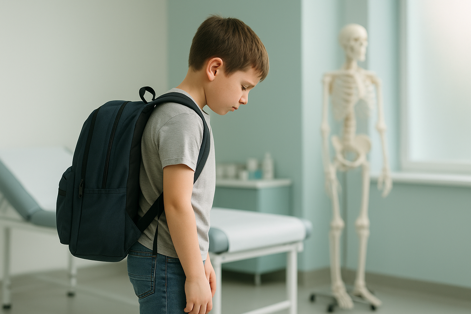 Do Heavy School Bags Damage Children's Posture? — ScanAlign clinic illustration