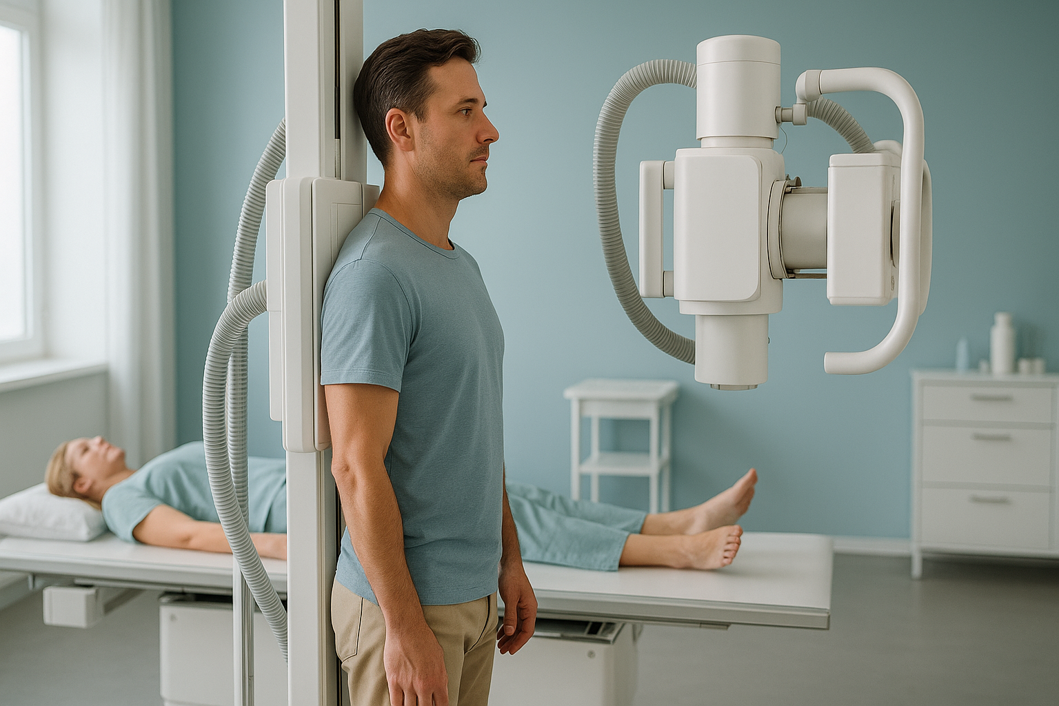 Weight-Bearing vs Lying-Down Imaging: Why Standing Matters — ScanAlign clinic illustration