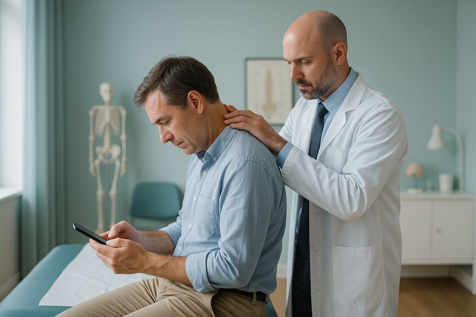 Is Text Neck Real, or Just a Headline? — ScanAlign clinic illustration