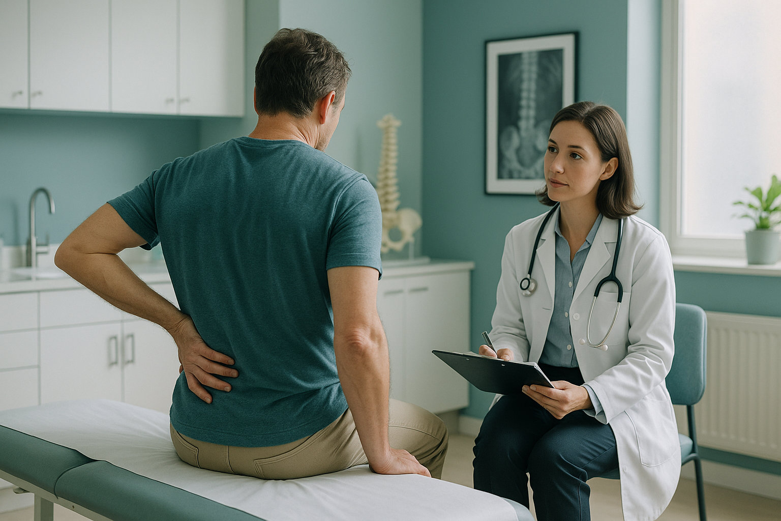 Back Pain Clinic: What to Expect from an Assessment — ScanAlign clinic illustration