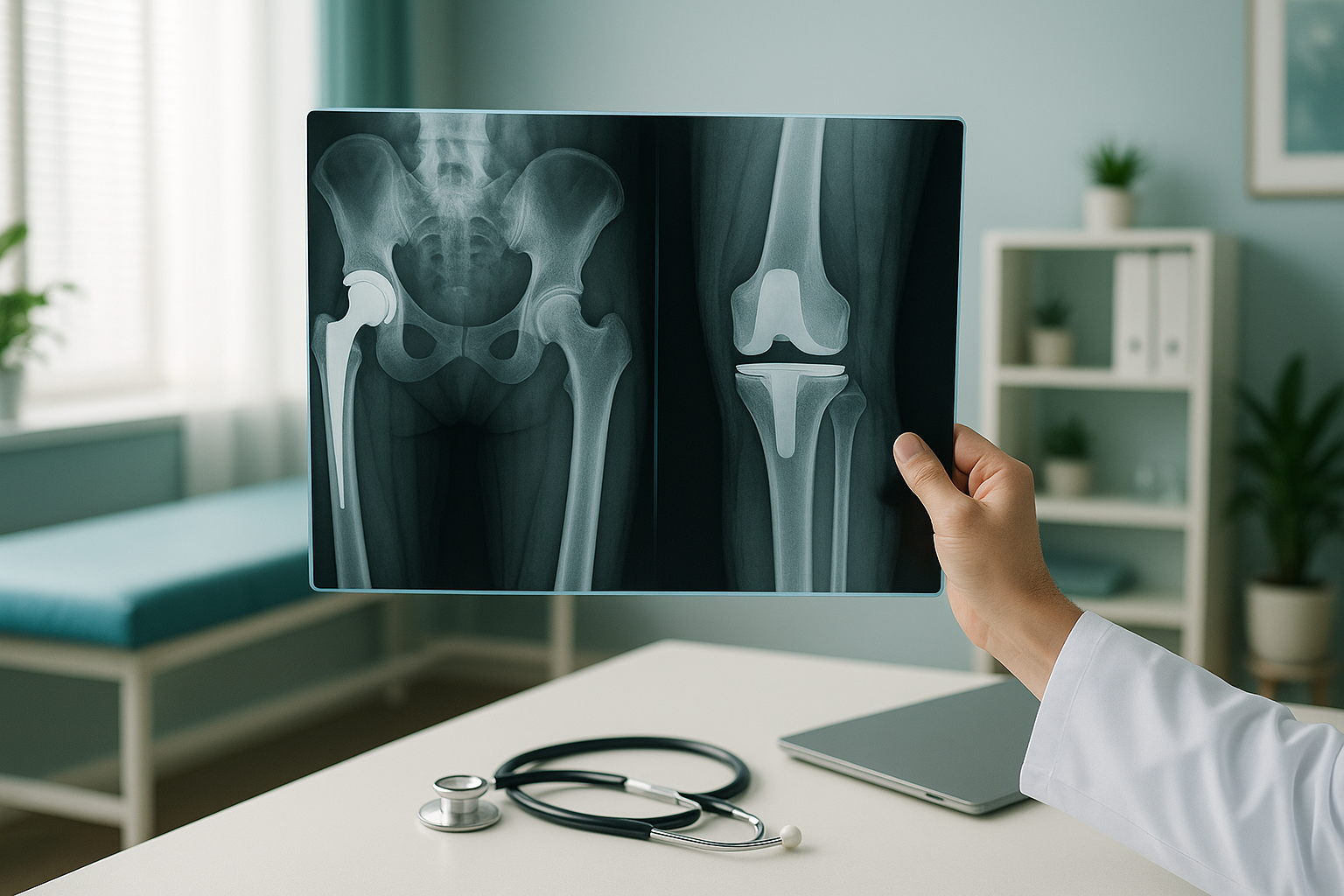 Combined Hip & Knee Replacement: What to Know — ScanAlign clinic illustration