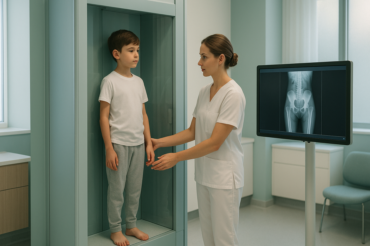 How Is a Child's Hip Monitored in Cerebral Palsy? — ScanAlign clinic illustration