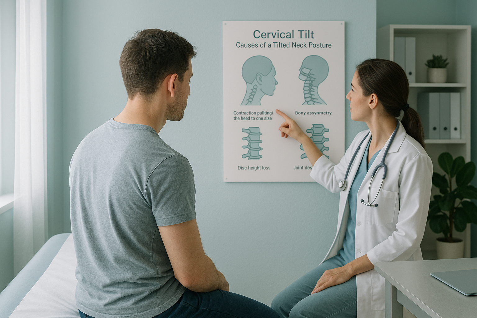 Cervical Tilt: Causes of a Tilted Neck Posture — ScanAlign clinic illustration